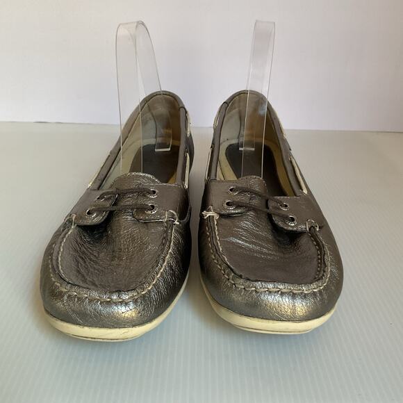 Sperry Top-Sider Metallic Bronze Leather Loafers Women’s 9.5M Boat Shoes Comfort - Picture 8 of 13